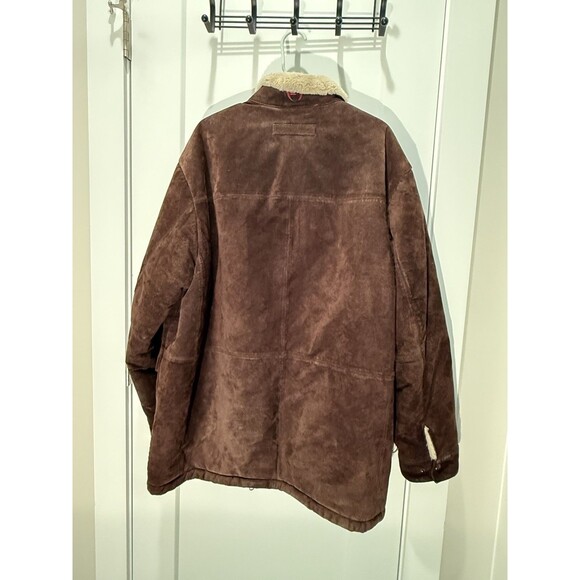 Phat Farm Men's Leather Heavy Shearling Jacket/Coat Men's XL Fur Lining Pockets - Picture 10 of 15